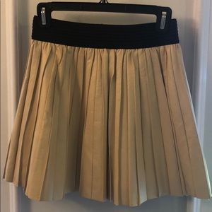 Parker pleated leather mini skirt, Medium